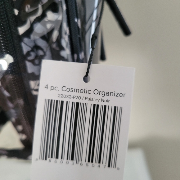 NWT  Vera Bradley 4 pieces Cosmetic Organizer Paisley Noir. - Picture 6 of 9